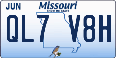 MO license plate QL7V8H