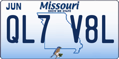 MO license plate QL7V8L