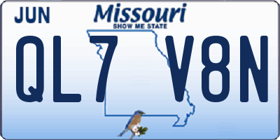 MO license plate QL7V8N