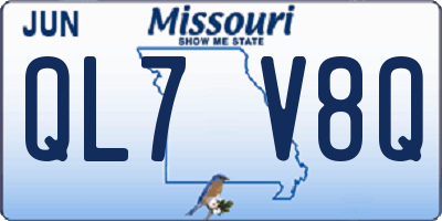 MO license plate QL7V8Q
