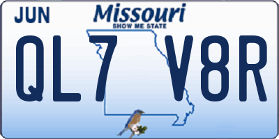MO license plate QL7V8R