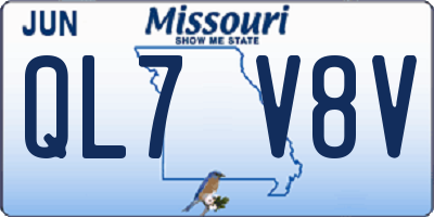 MO license plate QL7V8V