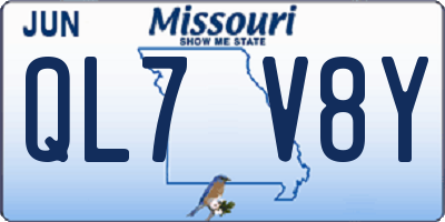MO license plate QL7V8Y