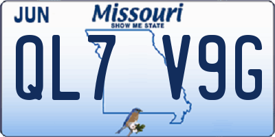 MO license plate QL7V9G