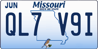 MO license plate QL7V9I