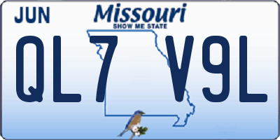 MO license plate QL7V9L