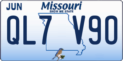 MO license plate QL7V9O
