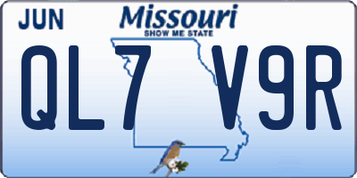 MO license plate QL7V9R