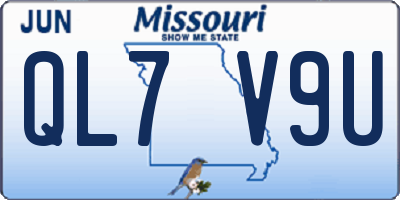 MO license plate QL7V9U
