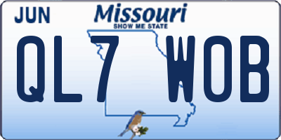 MO license plate QL7W0B