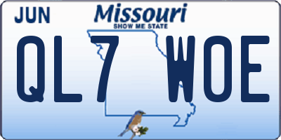 MO license plate QL7W0E