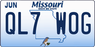 MO license plate QL7W0G