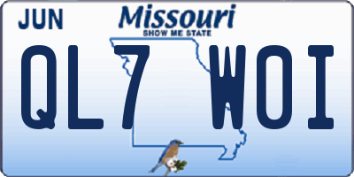 MO license plate QL7W0I