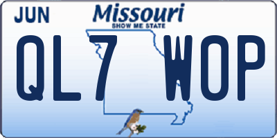 MO license plate QL7W0P