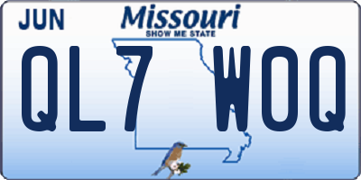 MO license plate QL7W0Q