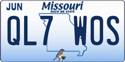 MO license plate QL7W0S