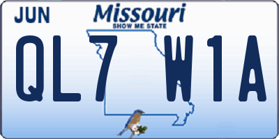 MO license plate QL7W1A