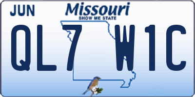MO license plate QL7W1C