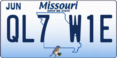 MO license plate QL7W1E