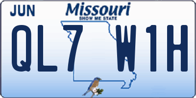 MO license plate QL7W1H