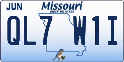 MO license plate QL7W1I