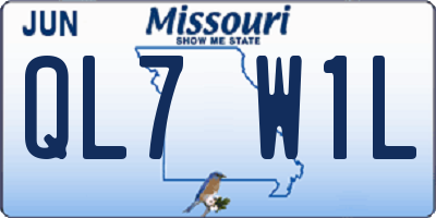 MO license plate QL7W1L