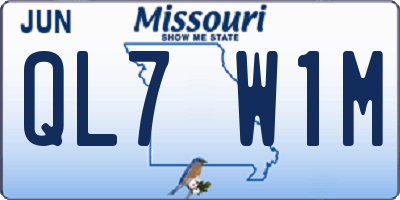 MO license plate QL7W1M