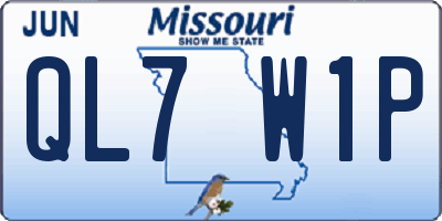 MO license plate QL7W1P