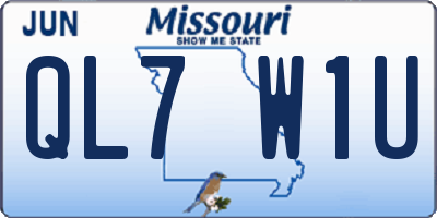MO license plate QL7W1U