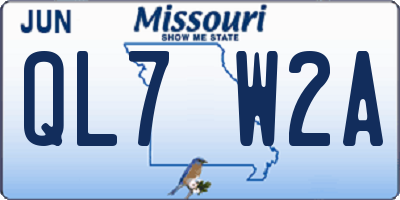 MO license plate QL7W2A