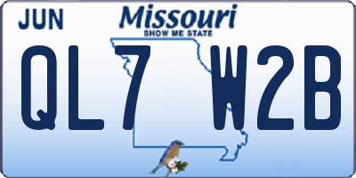 MO license plate QL7W2B