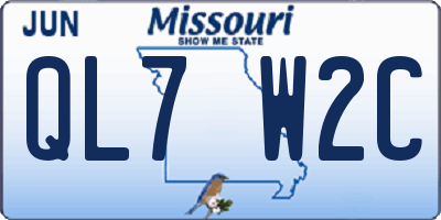 MO license plate QL7W2C