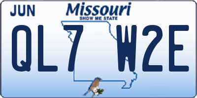 MO license plate QL7W2E