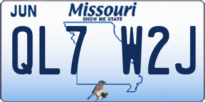 MO license plate QL7W2J