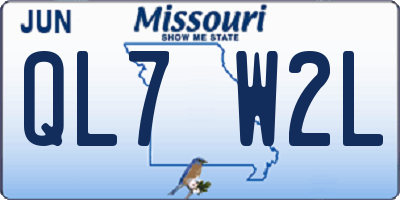 MO license plate QL7W2L