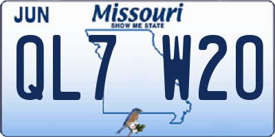 MO license plate QL7W2O