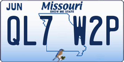MO license plate QL7W2P