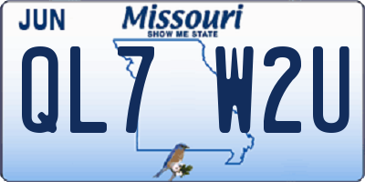 MO license plate QL7W2U