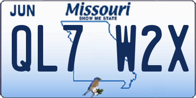 MO license plate QL7W2X