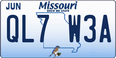MO license plate QL7W3A