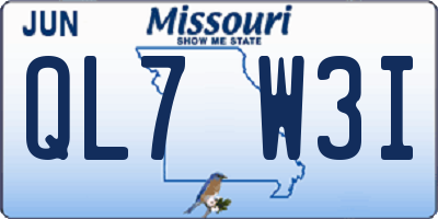 MO license plate QL7W3I