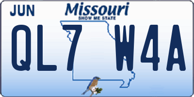 MO license plate QL7W4A