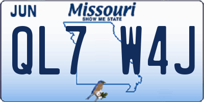 MO license plate QL7W4J