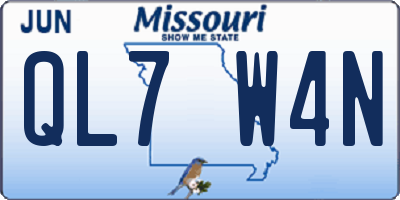 MO license plate QL7W4N