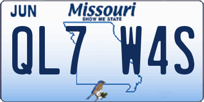 MO license plate QL7W4S