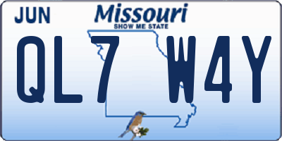 MO license plate QL7W4Y