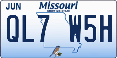 MO license plate QL7W5H