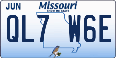MO license plate QL7W6E
