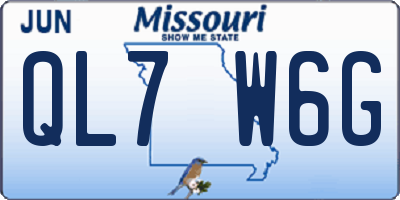 MO license plate QL7W6G