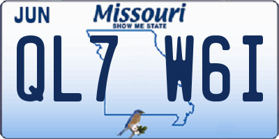 MO license plate QL7W6I